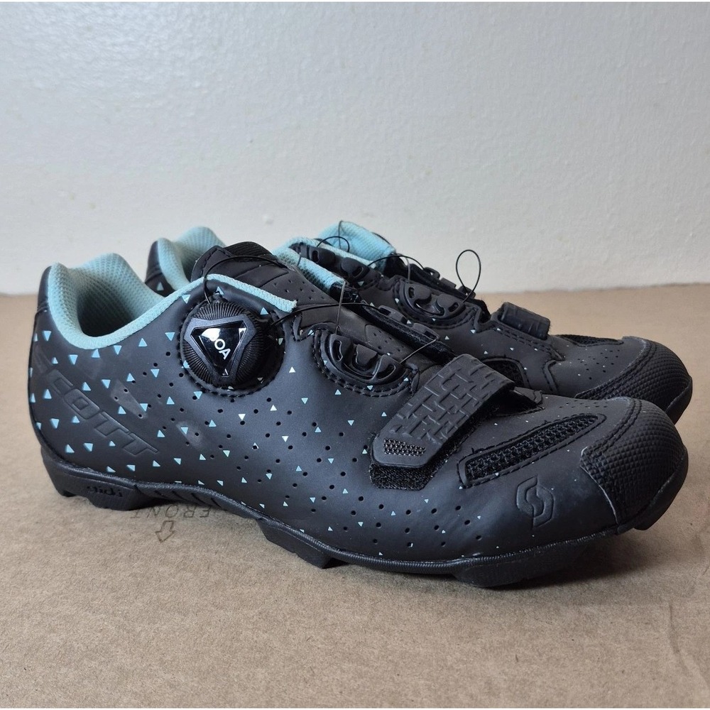 Size 38 • SCOTT MTB Comp BOA  Mountain Cycling Shoe • Black & Turquoise